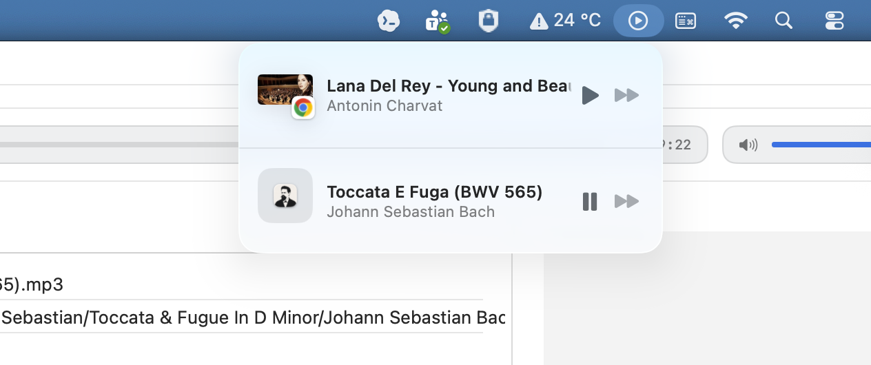 Fibich Now Playing integration on macOS