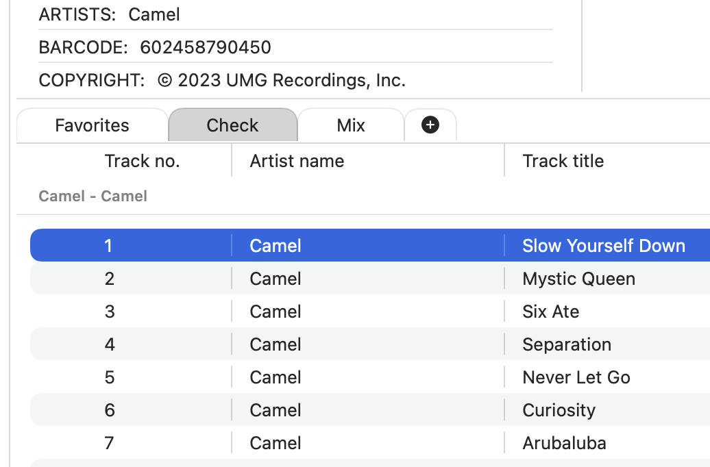 Fibich playlist tabs interface
